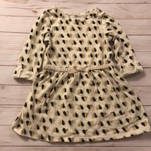 Cat and Jack black and gold heart dress 2T
